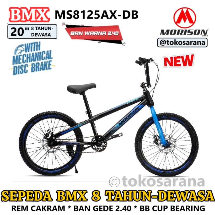 Sepeda BMX Morison MS8125AX-DB 2.40 Race Remaja-Dewasa 20 Inci Steel OPC Ashtabula Crank Gear Ratio 