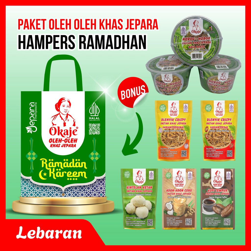 

OKAJE Paket Hampers Lebaran Edisi Ramadhan Oleh Oleh Khas Jepara (8 Varian Produk)