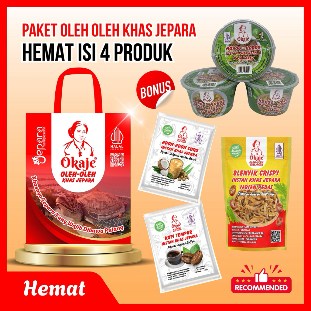 

wadistroalip OKAJE Paket Hemat Oleh Oleh Khas Jepara (4 Varian Produk)