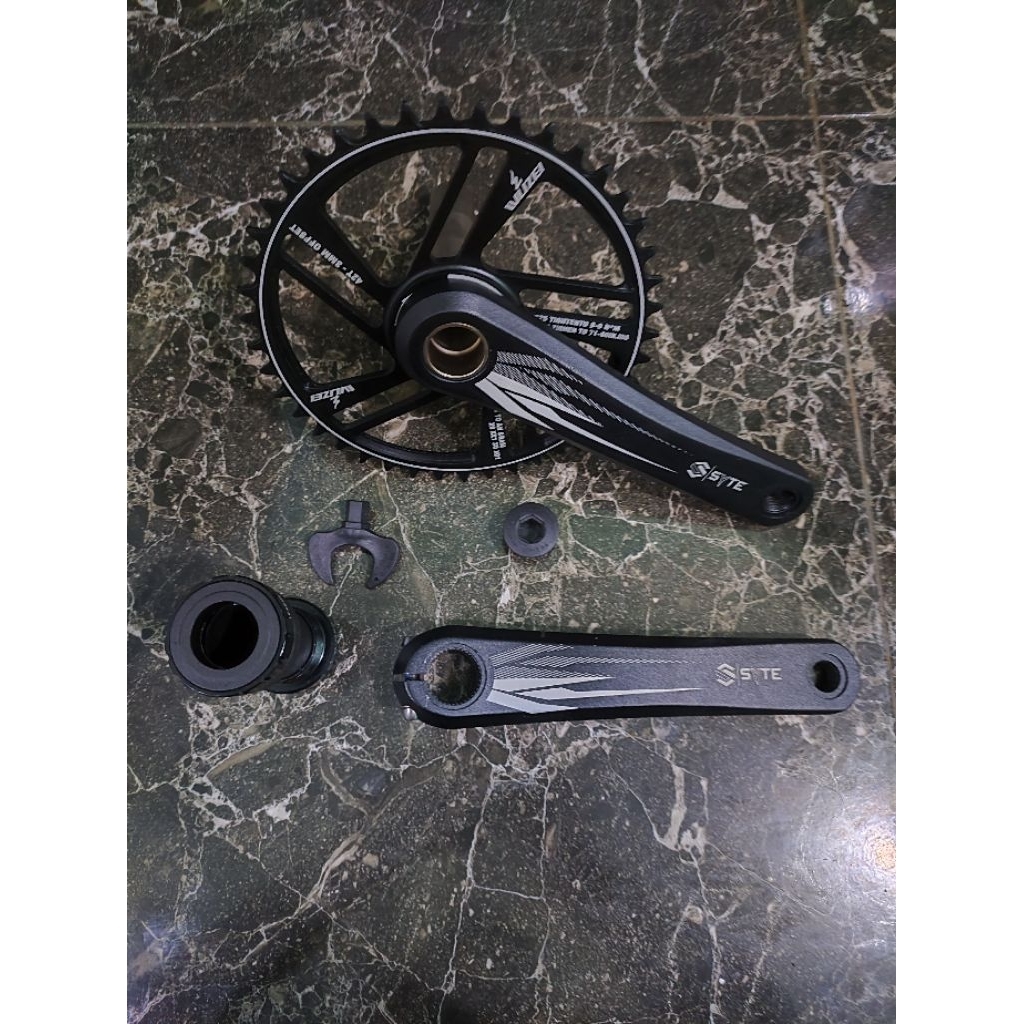 Crankset Crank SYTE 30T 32T 34T 36T 38T 40T 42T Hallowtech II HT2 Bahan Alloy Sepeda MTB Federal Com