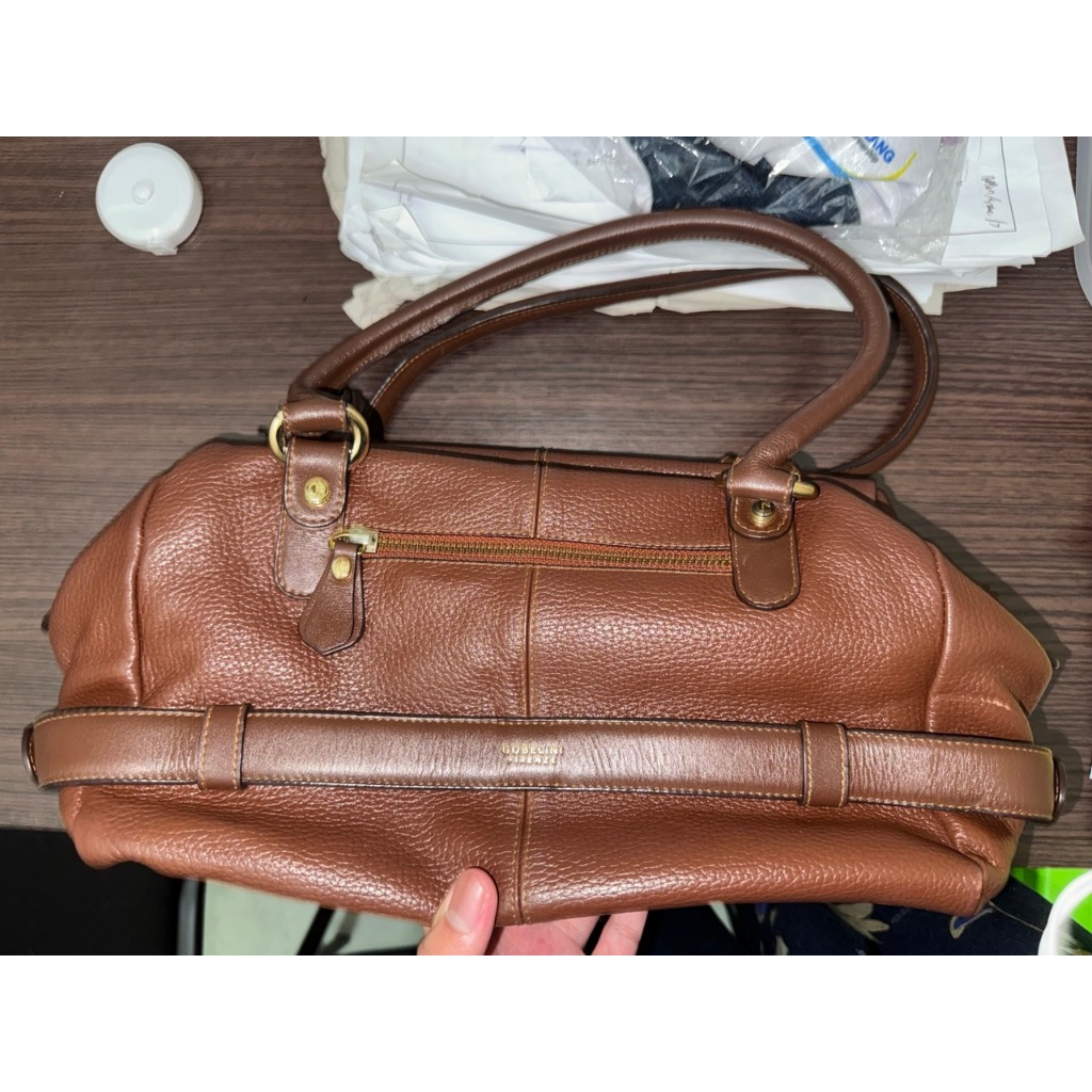 Tas Gobelini Coklat Bowling Bag Gobelini Brown Bowling Bag