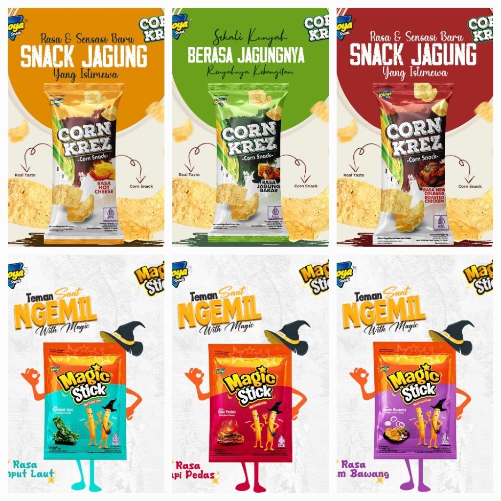 

PAKET MIX - 14 BUNGKUS VARIAN RASA [POTEITOS/CORNKREZ/YUMCHIPS/MAGICSTICK]