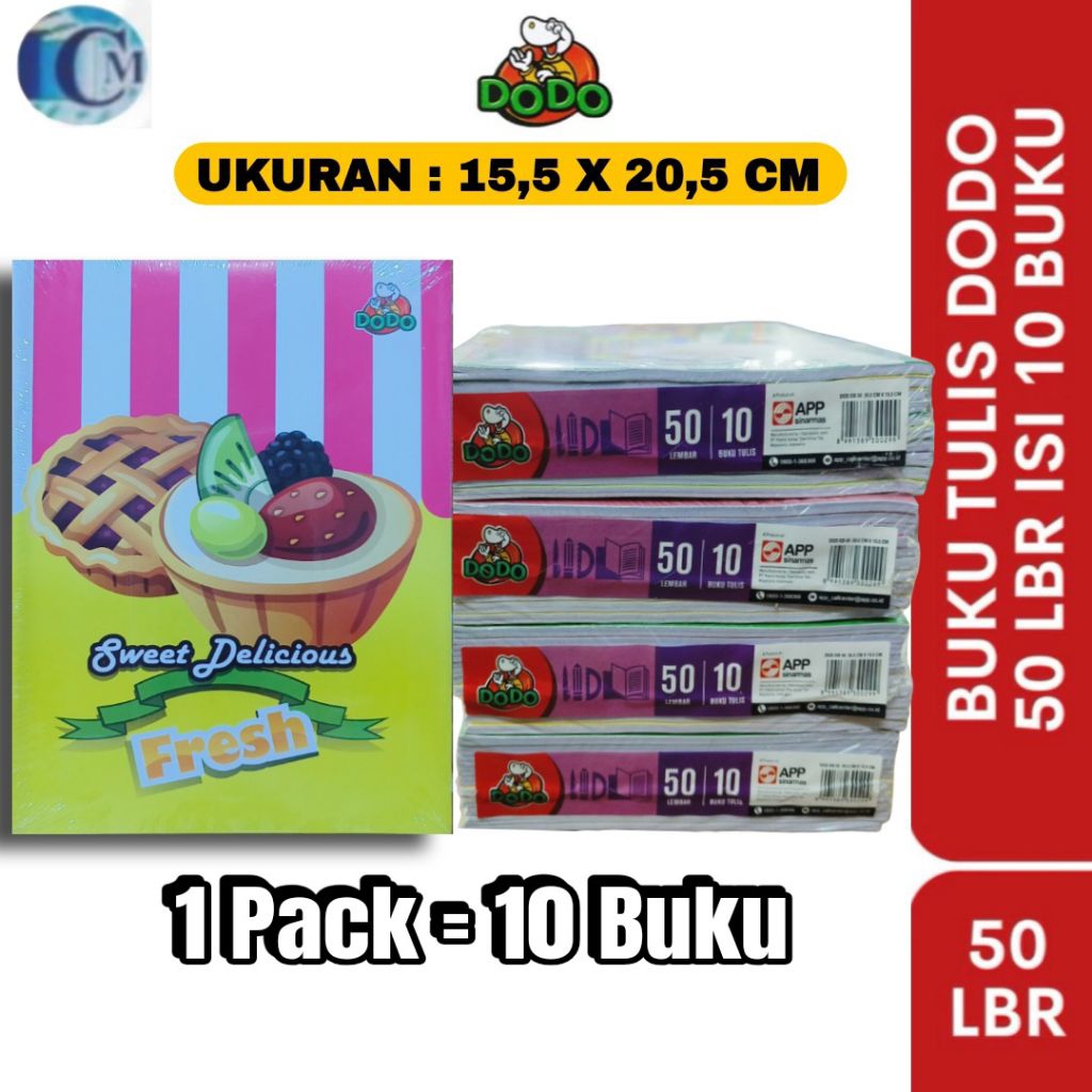 

Buku Tulis Dodo ISI 50 LBR 1 Pack (10 Buku)