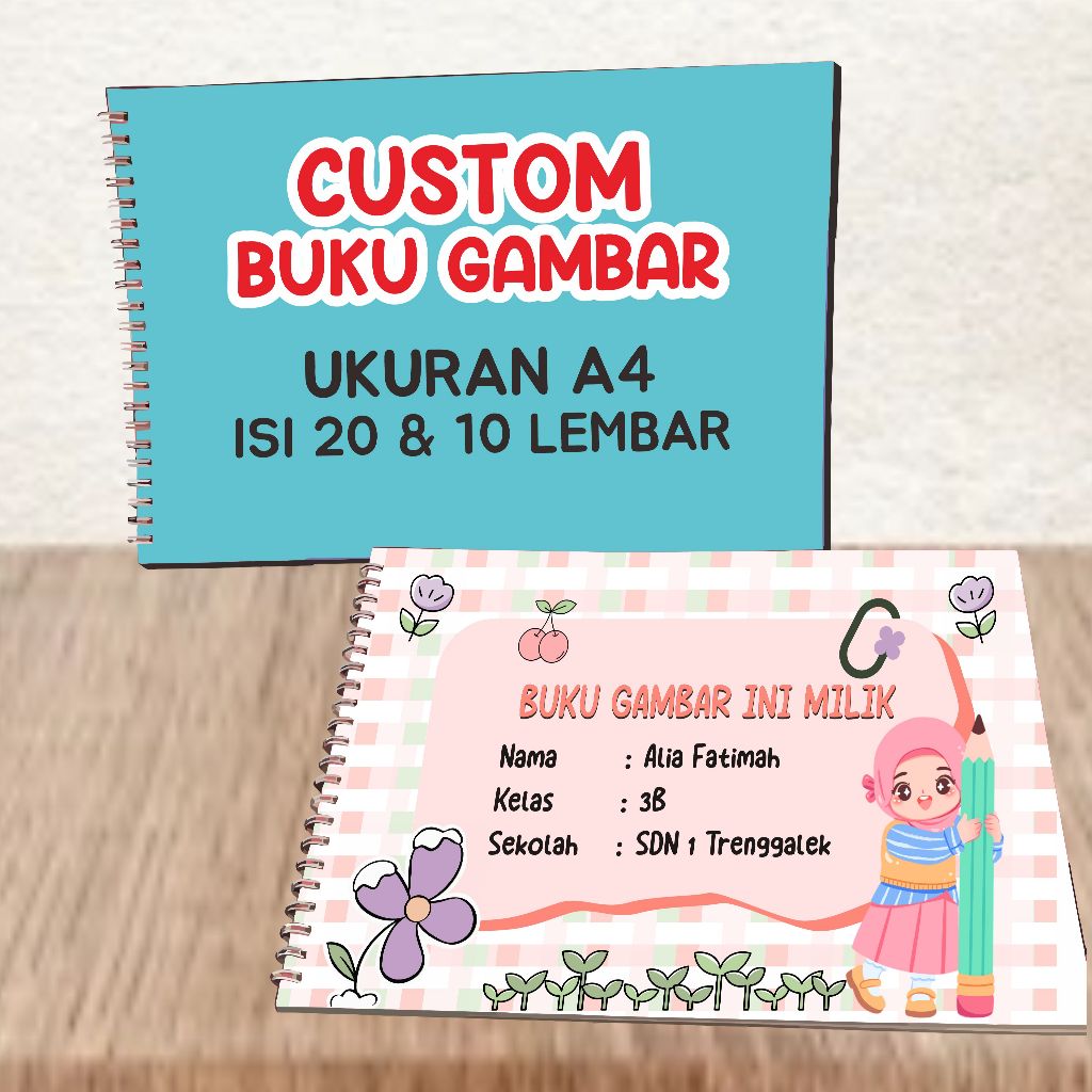 

Custom Buku Gambar A4, Jilid Spiral, Drawing Book, Sketch Book, Souvenir