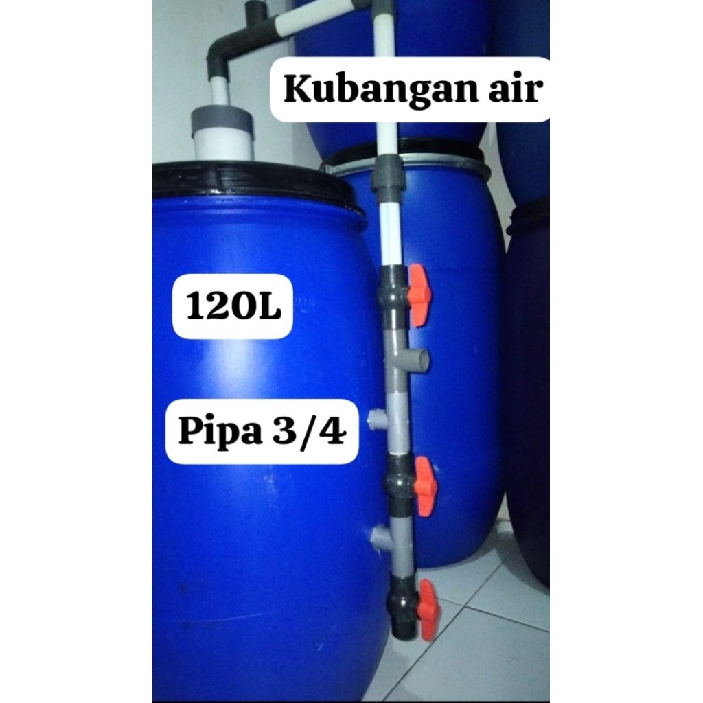 Tong filter air sumur mengandung zat besi, berminyak, berbau pipa 3/4 tong uk 120L