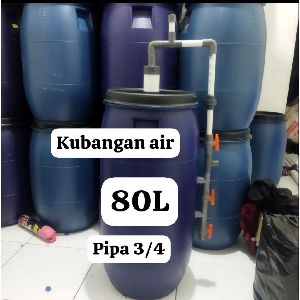 tong filter air sumur mengandung zat besi, berminyak berbau, uk 80L, pipa 3/4 inch