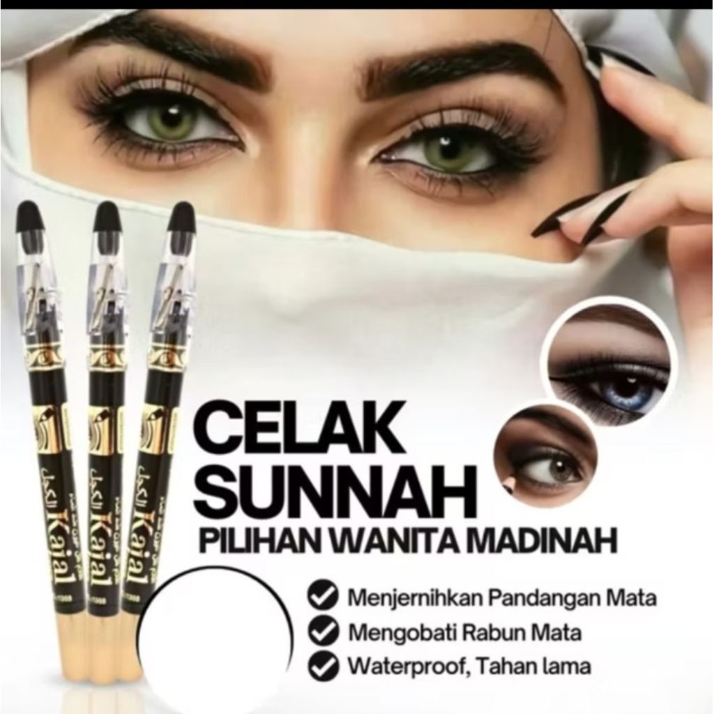CELAK KAJAL CELAK SUNNAH WATERPROF TAHAN LAMA CELAK KAJAL CELAK PENSIL KAJAL