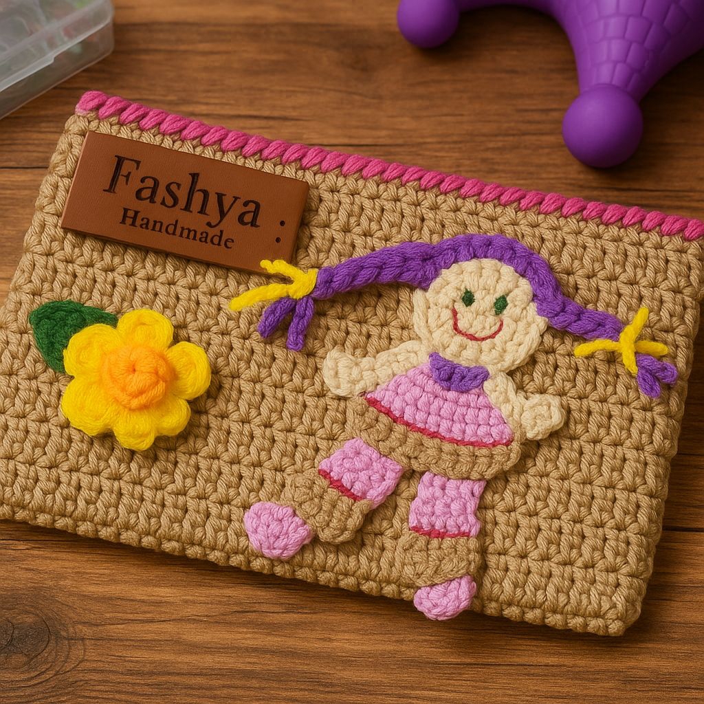 Pouch Rajut Ceria Boneka Anak Perempuan
