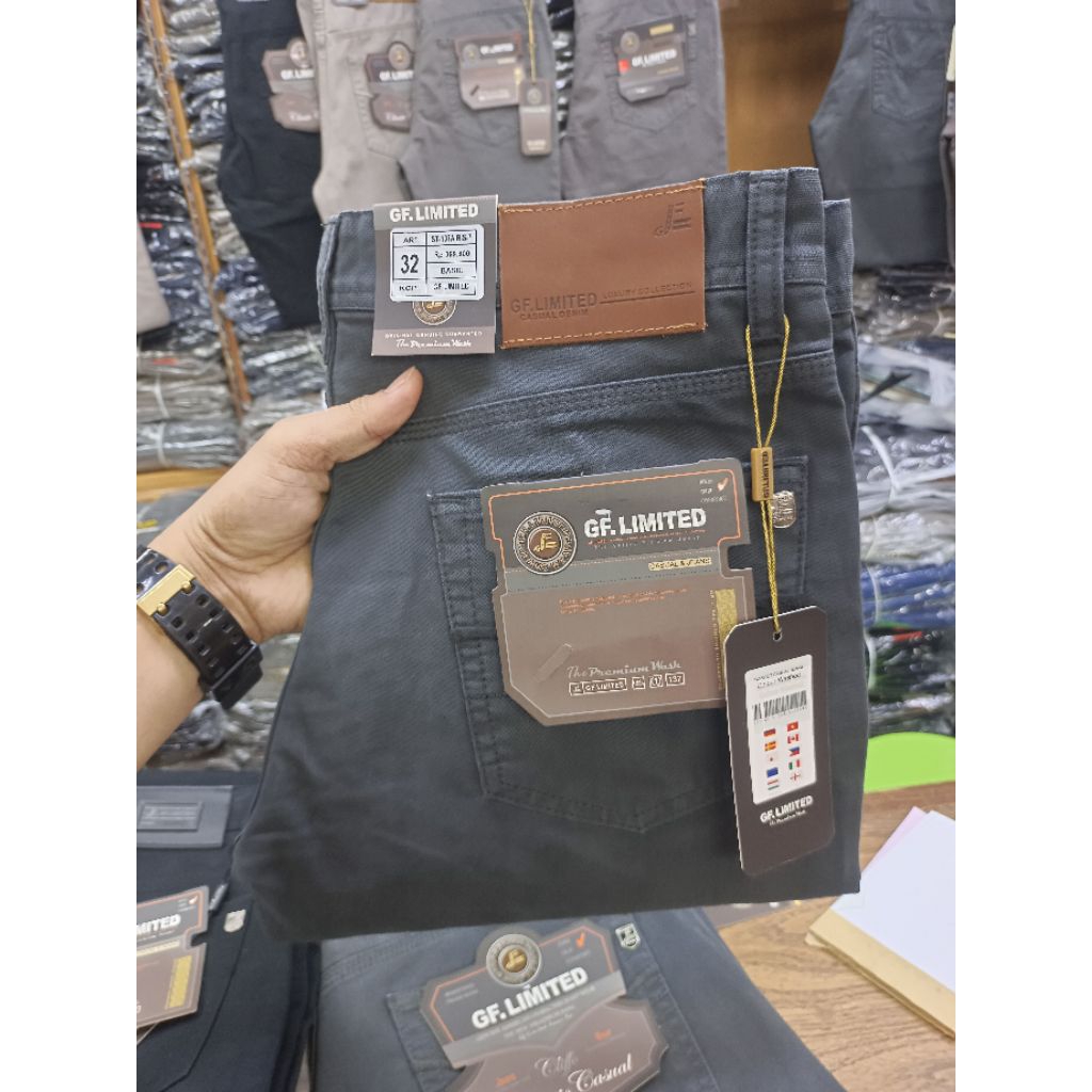 New GF LIMITED Original Standar Bahan Kanvas // Celana Panjang Kanvas Cassual Pria GF LIMITED Terbar