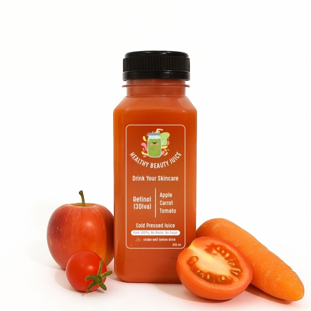 

Cold Pressed Juice Natural Retinol Series Jus buah sehat skincare drink