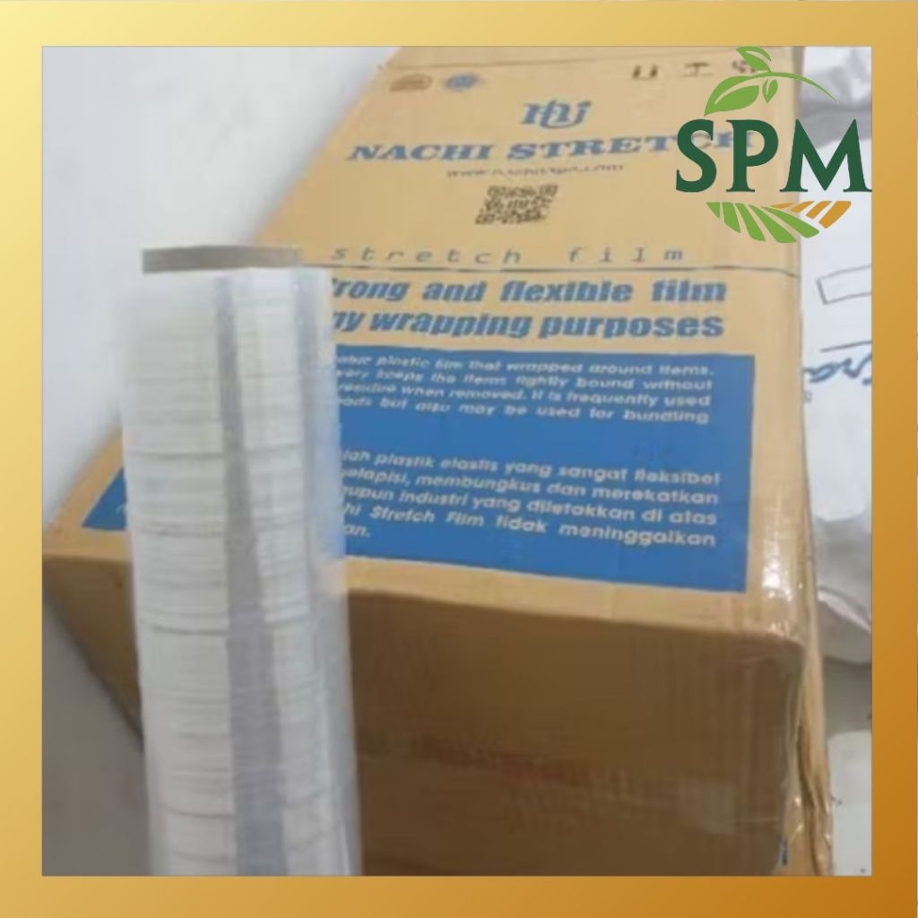 SPM Plastik Wrap Nachi Stretch Film Wrapping Barang lebar 50 cm Warna Putih Bening Bungkus