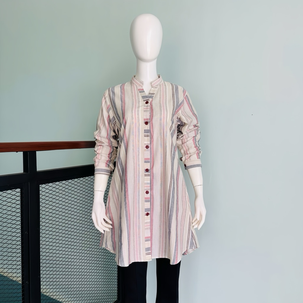 value pack jubii.tunik triset motif dobby timbul free ikat pinggang cantik