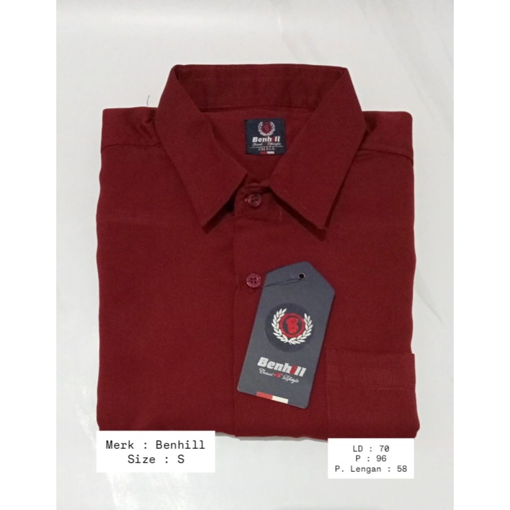 Kemeja Pria Lengan Panjang BENHILL (New) Original
