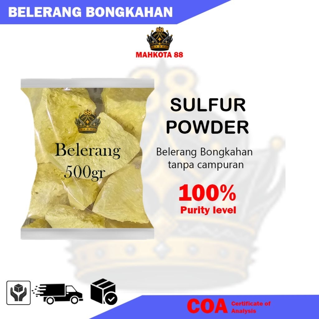 Belerang Bongkahan 500gram / Belerang Sulfur / Sulfur Bongkahan / Belerang 99.8% /Bongkahan Murah