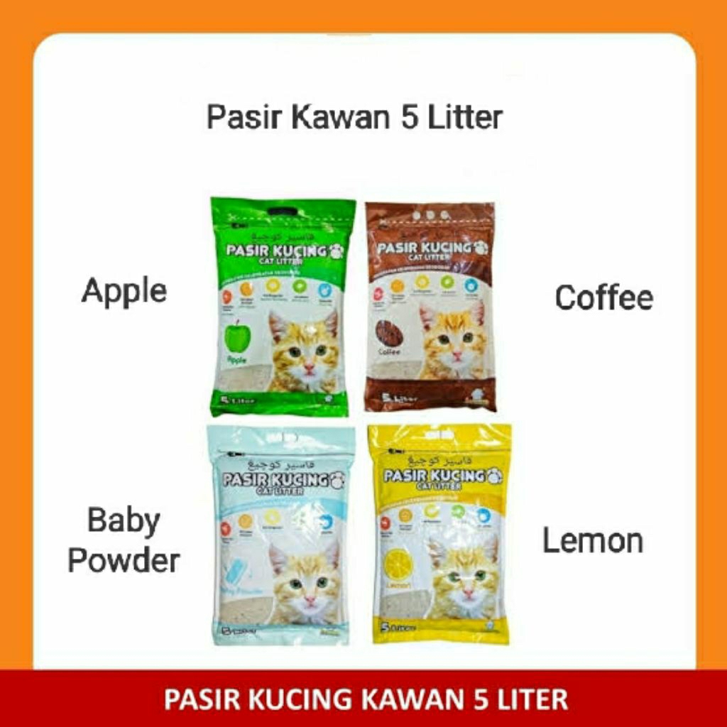 Pasir Kucing Kawan Bentonite Cat Litter 5 Litter