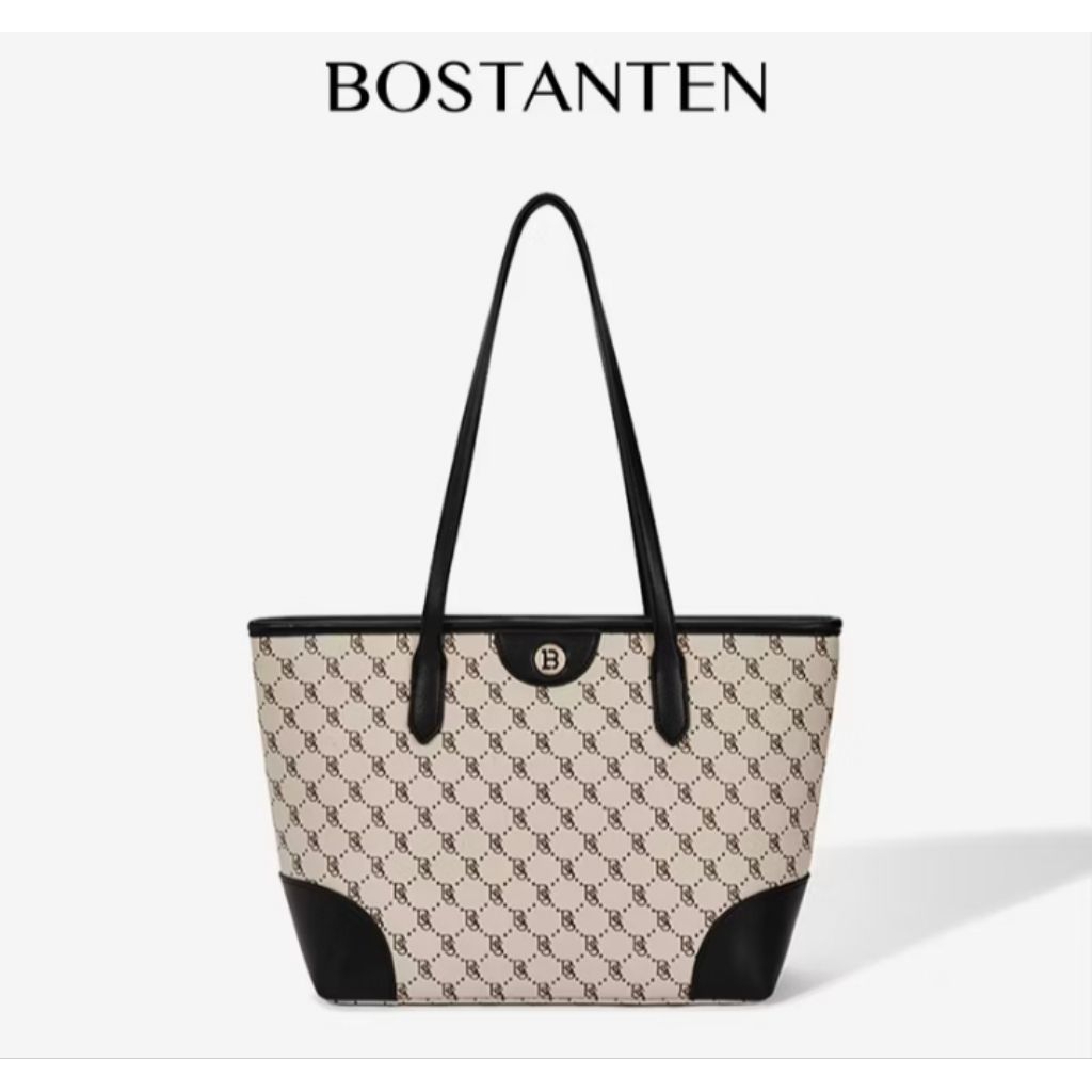 BOSTANTEN>Felicia Monogram Totebag By Bostanten Tas Wanita Totebag Bahan Nylon Waterproof>Tas Wanita