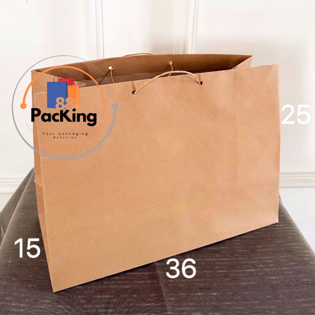 

paper bag coklat polos 36x25 paperbag kardus sepatu hampers shopping bag souvenir kado