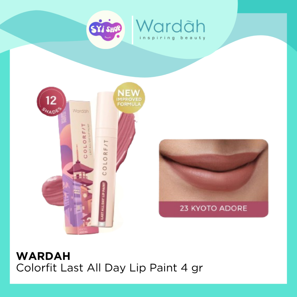 Wardah Colorfit Last All Day Lip Paint 4g | Lip Cream Tahan Lama- Transferproof & One Swipe Coverage