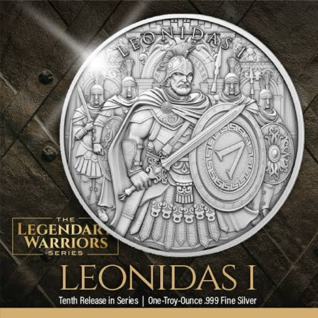 Koin Perak 1 oz Leonidas Legendary Warriors Fine Silver