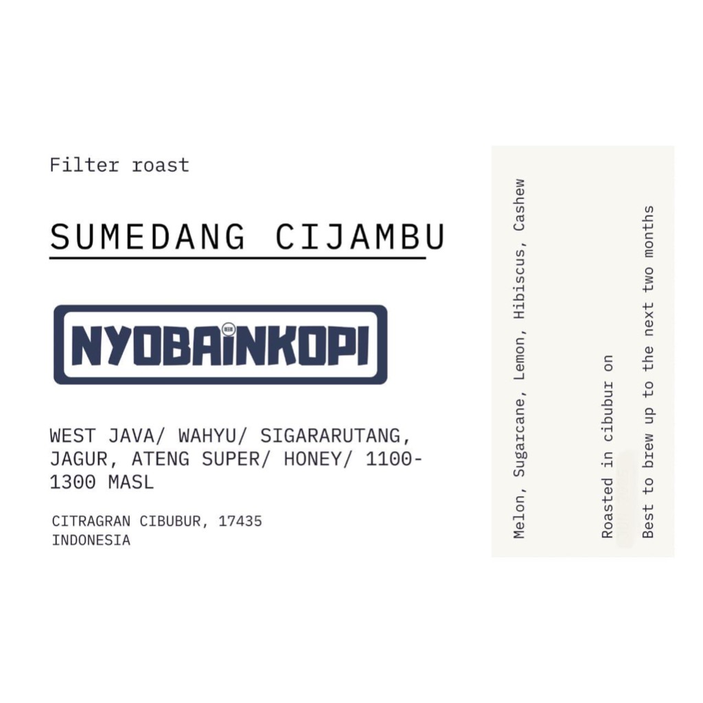 

Sumedang Cijambu Honey - ( Roasted Been - Biji Kopi sangrai) - 200gram