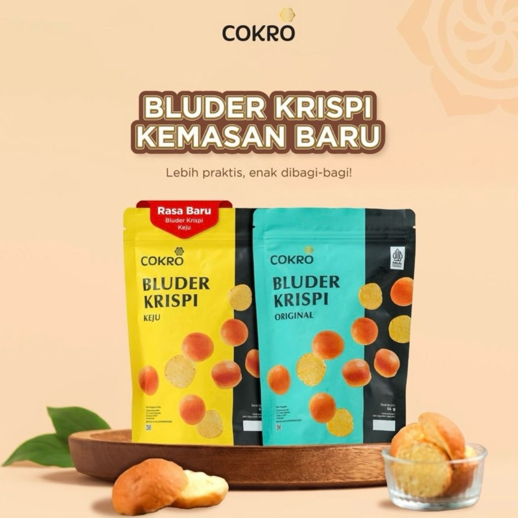 

Bluder KRISPI Cokro ORIGINAL & KEJU 64g Sepaket 2pcs