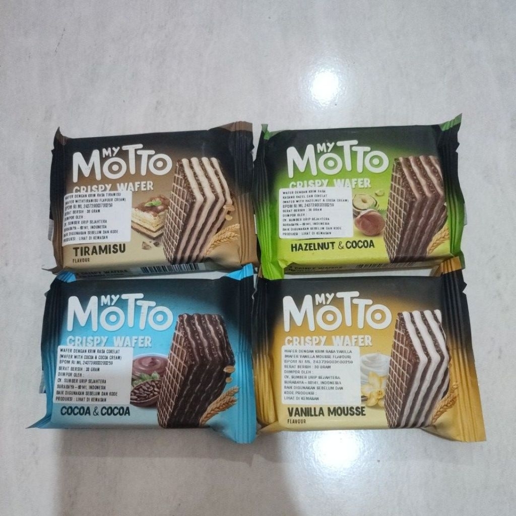 

My Motto Crispy Wafer Tiramisu, Hazelnut & Cocoa, Vanilla Mousse, Cocoa & Cocoa 30gram