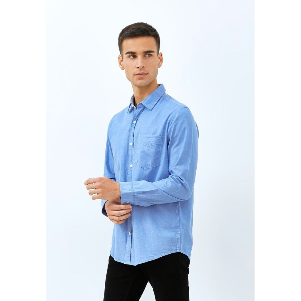 LOIS Original Kemeja Pria Bahan Katun Chambray KLL386