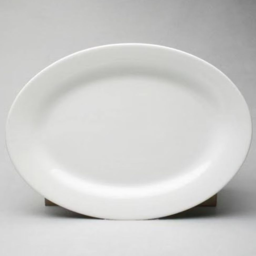 Piring Oval JM Keramik 14" ukuran 35 cm x 25 cm tebal