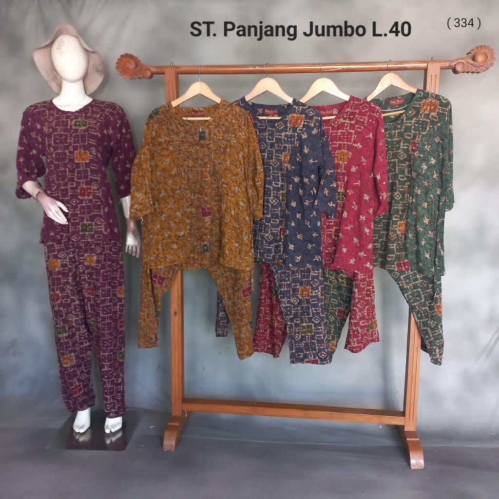 Setelan batik Lengan 3/4 by Putri Diana LD 114 cm Busui Resleting depan