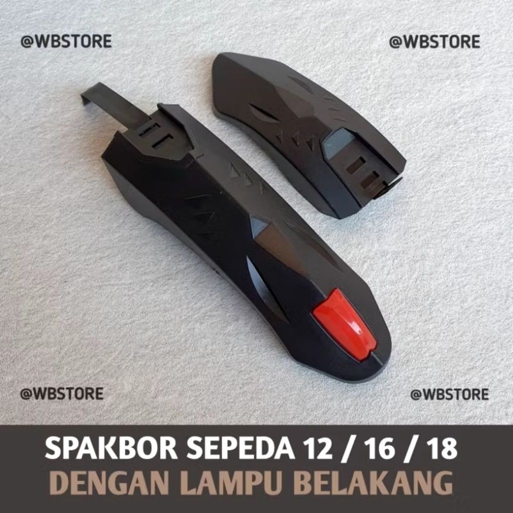 Spakbor Slebor Lampu Sepeda Anak 12/16/18 Inch Depan Belakang