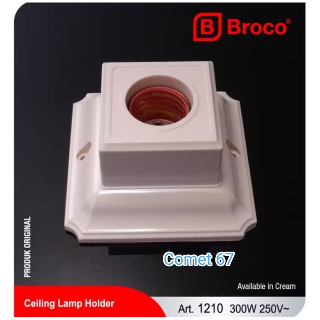 Fitting BROCO / Fitting Persegi BROCO / Rumah Lampu BROCO / Fitting Persegi BROCO Plafon