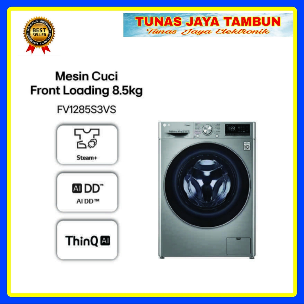 MESIN CUCI LG FV 1285 S3VS / MESIN CUCI LG FRONT LOADING 8.5KG / LG FV1285S3VS MESIN CUCI 8.5 KG