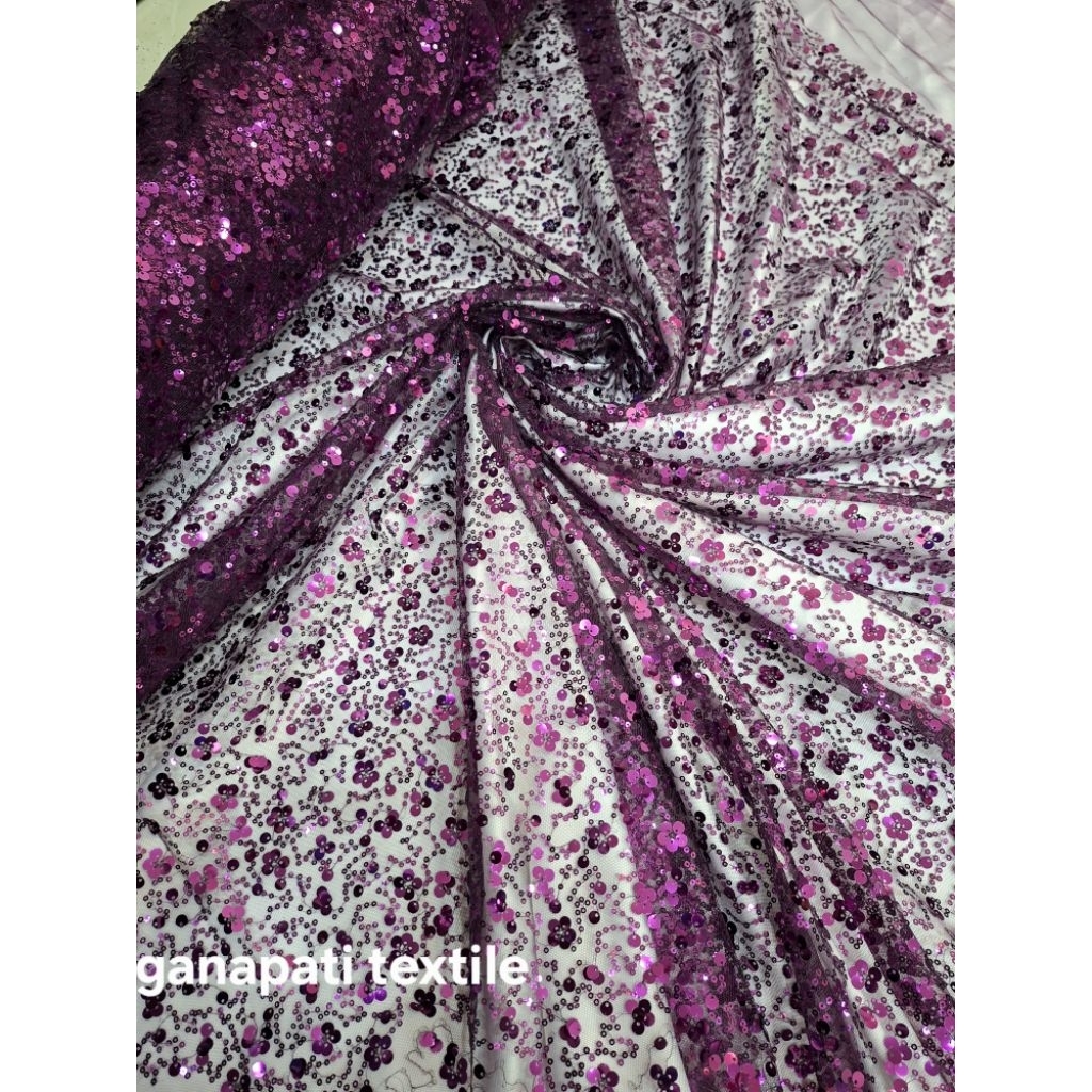 Kain/bahan Tulle payet/Tulle juhair/Tulle squin / Full payet / Harga persetengah meter