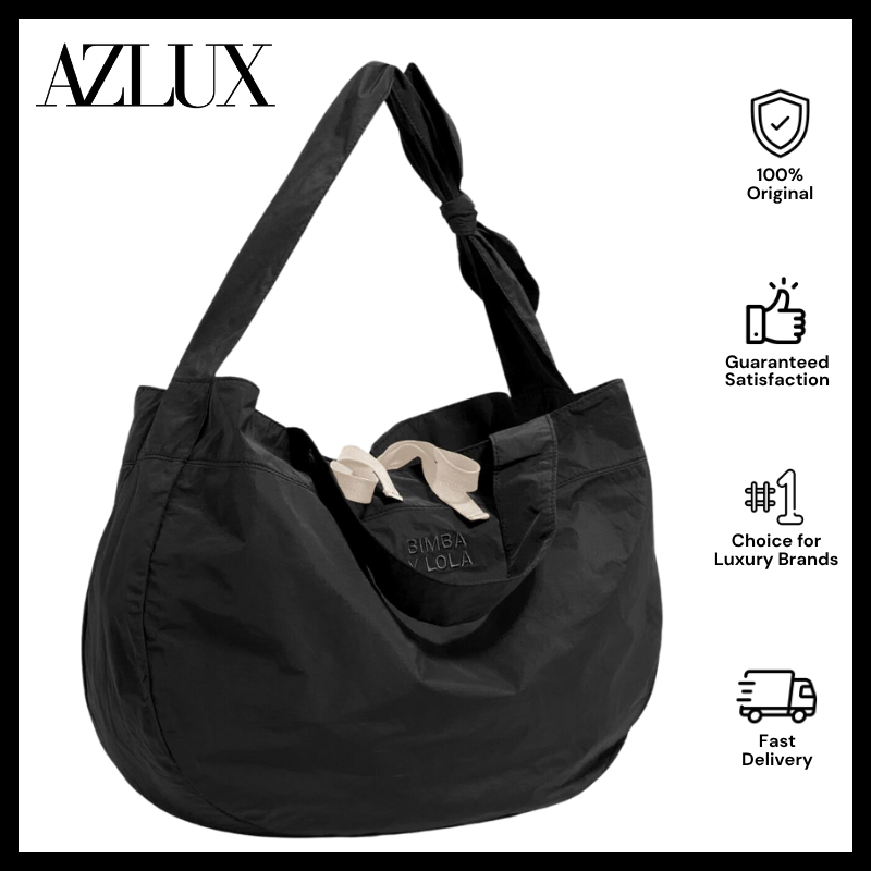 Bimba Y Lola Large Black Nylon Shopper Bag