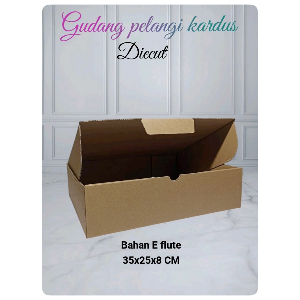 

kardus karton box uk. 35x25x8 cm .......model die cut/pizza