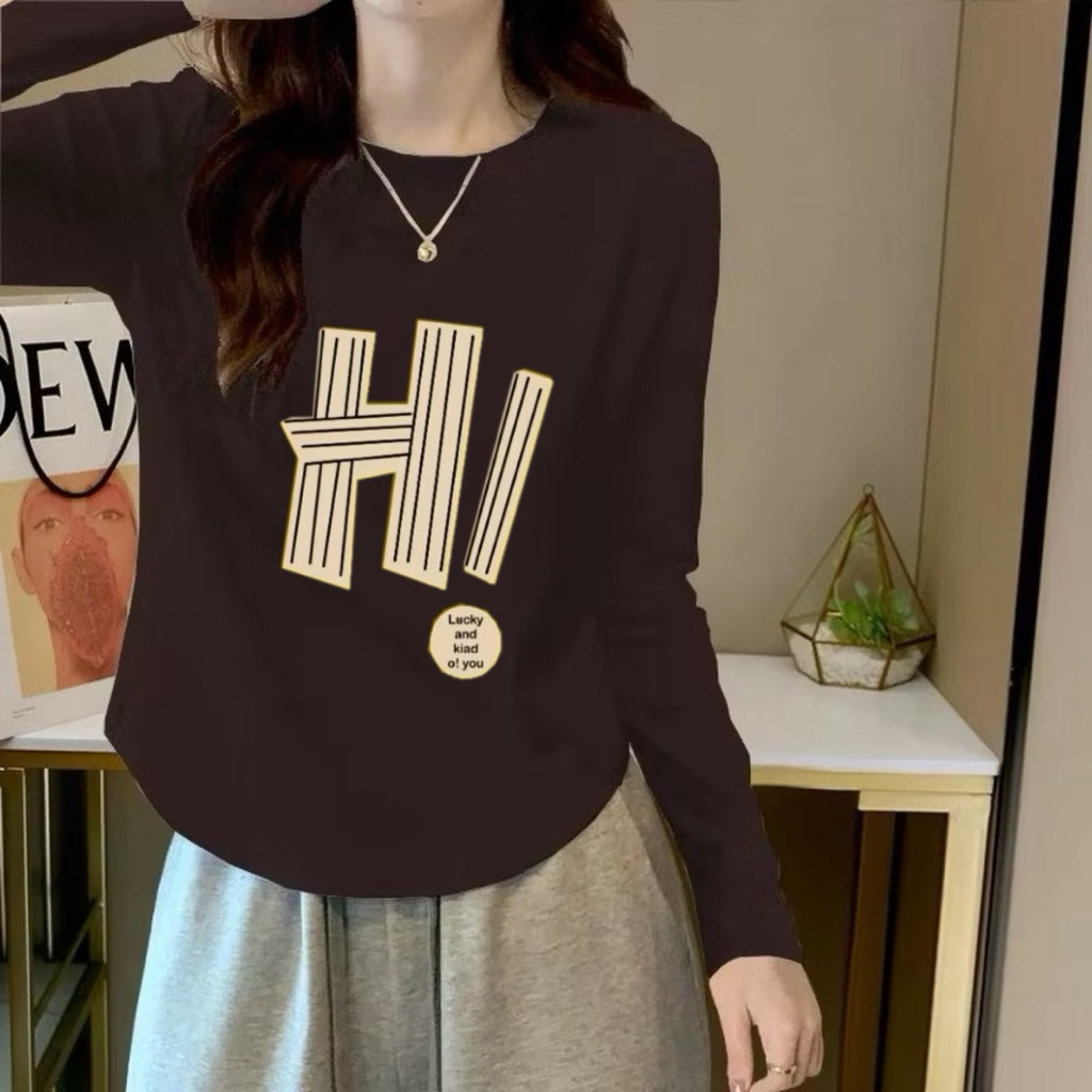 Kaos Wanita Lengan Panjang Adem