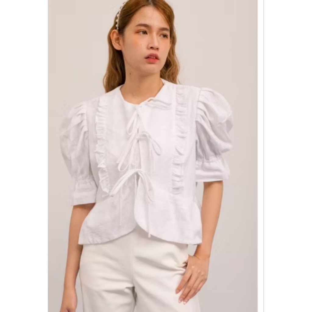 preloved le bijou joelle top in white