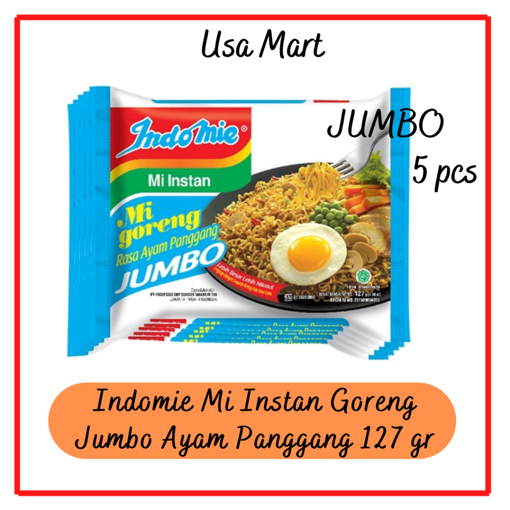 

5 BUNGKUS - JUMBO - Indomie Goreng Rasa Ayam Panggang