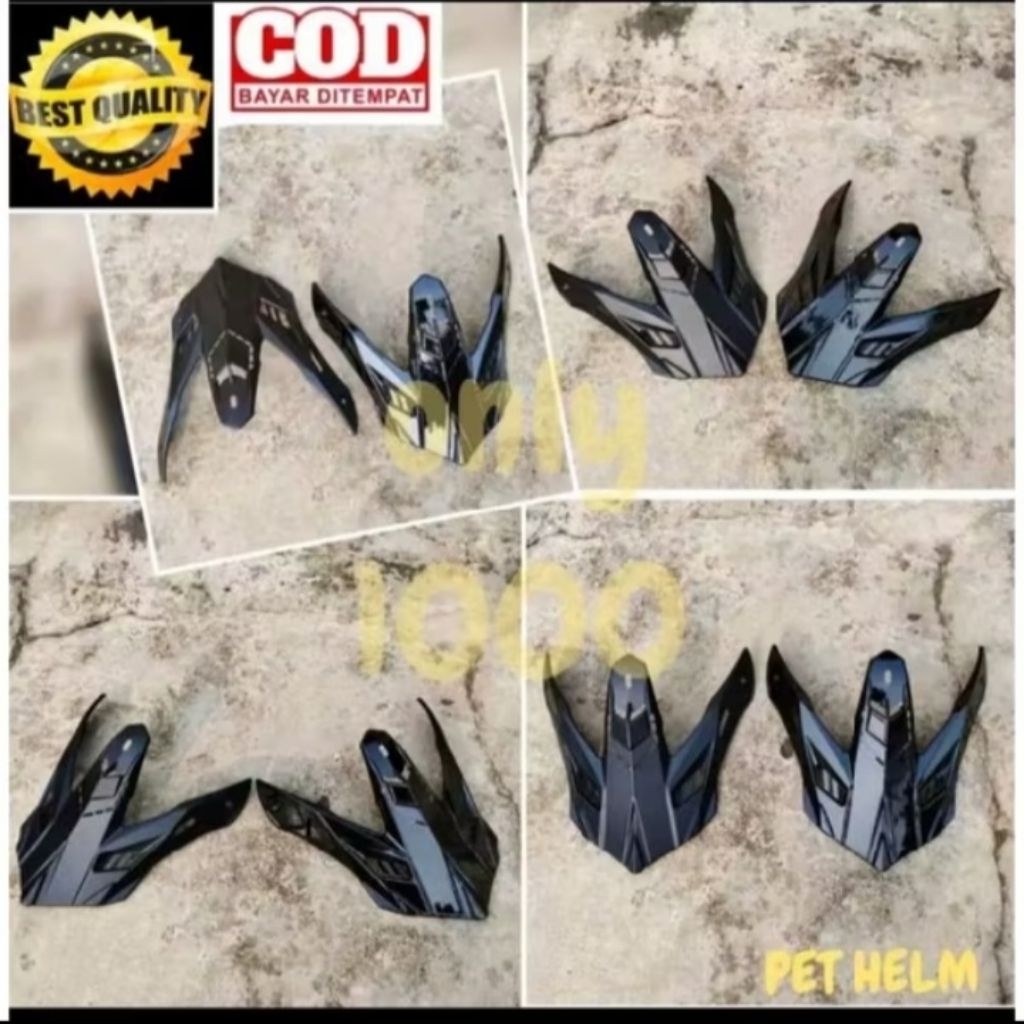 PET HELM UNIVERSAL TRAIL SUPERMOTO MOTOCROSS HITAM DOFF