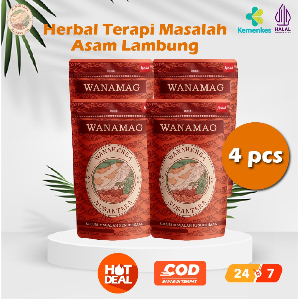 

4 Pcs Wanamag Minuman Herbal Terapi Pencernaan Obat Asam Lambung / Maag / Gerd / Anxiety Kecemasan / Panas Ulu Hati