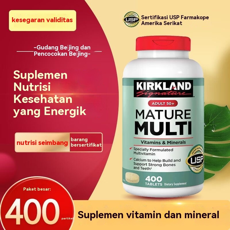 Kirkland Signature Adult 50+ Mature Multi Isi 400 Tablets-KS