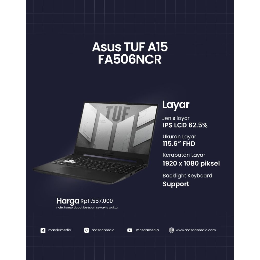 ASUS TUF A15 FA506NCR RYZEN 7 7435HS