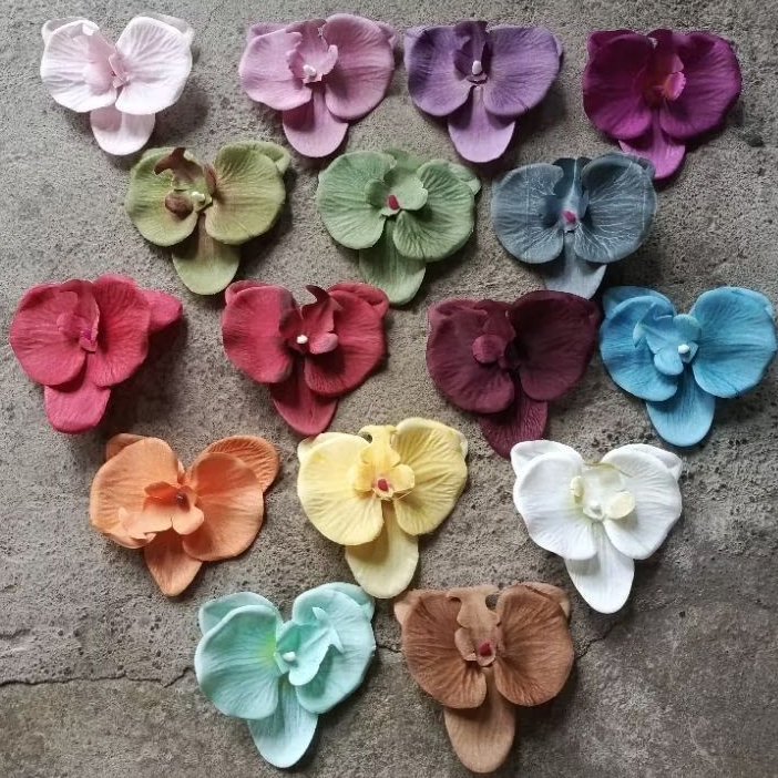 anggrek kain frosted seri C 10 cm bunga anggrek bunga mahar hiasan mahar