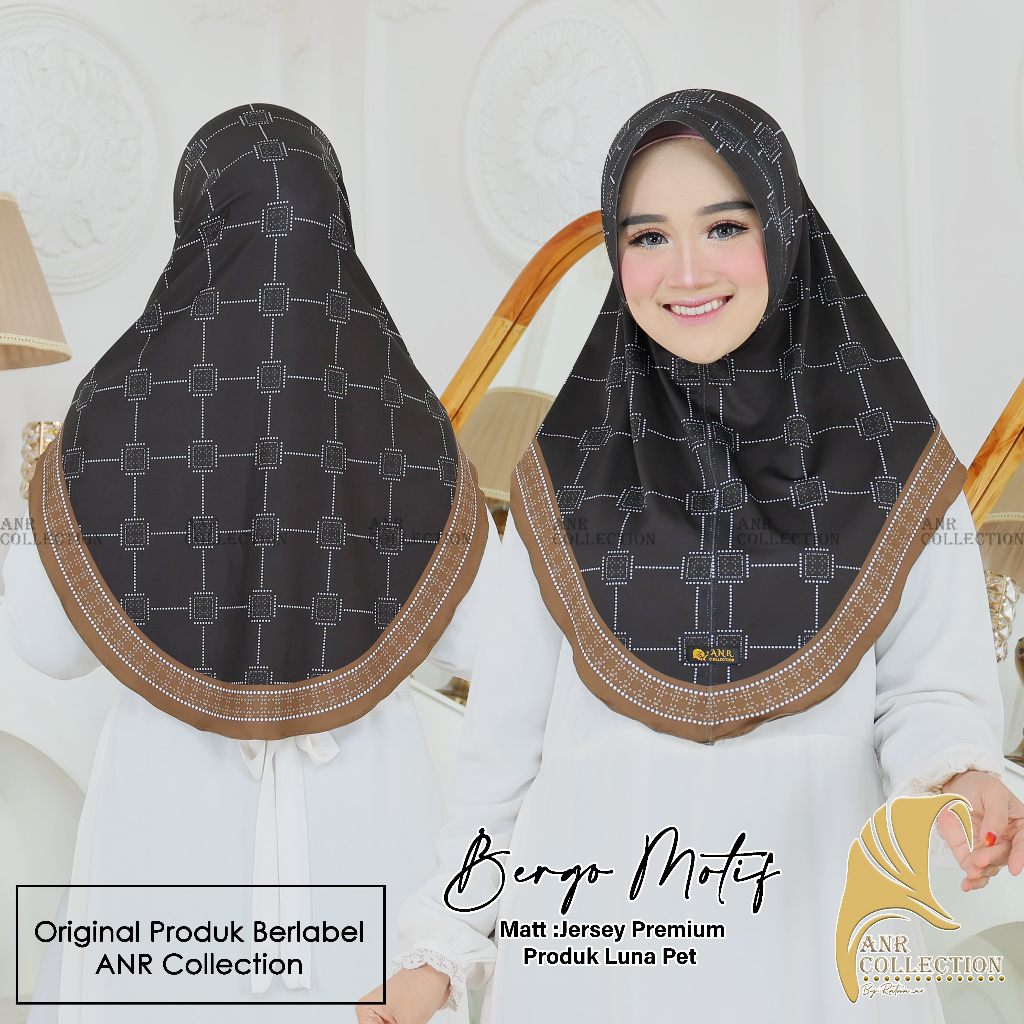 Hijab Bergo instan Motif Premium jilbab instan terbaru l Bergo Printing Syar'i Muslim Wanita Syari
