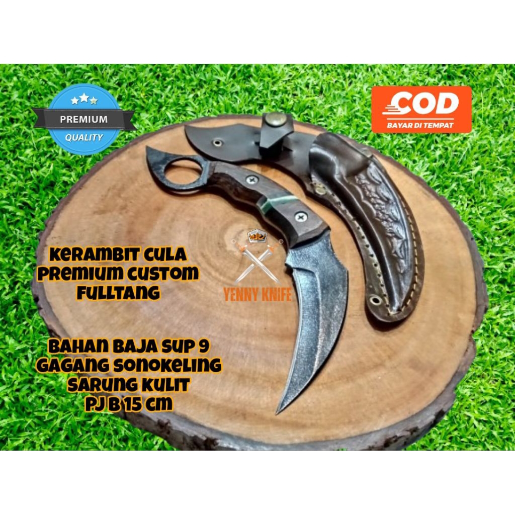 Kerambit Cula Fulltang Premium Custom Doff
