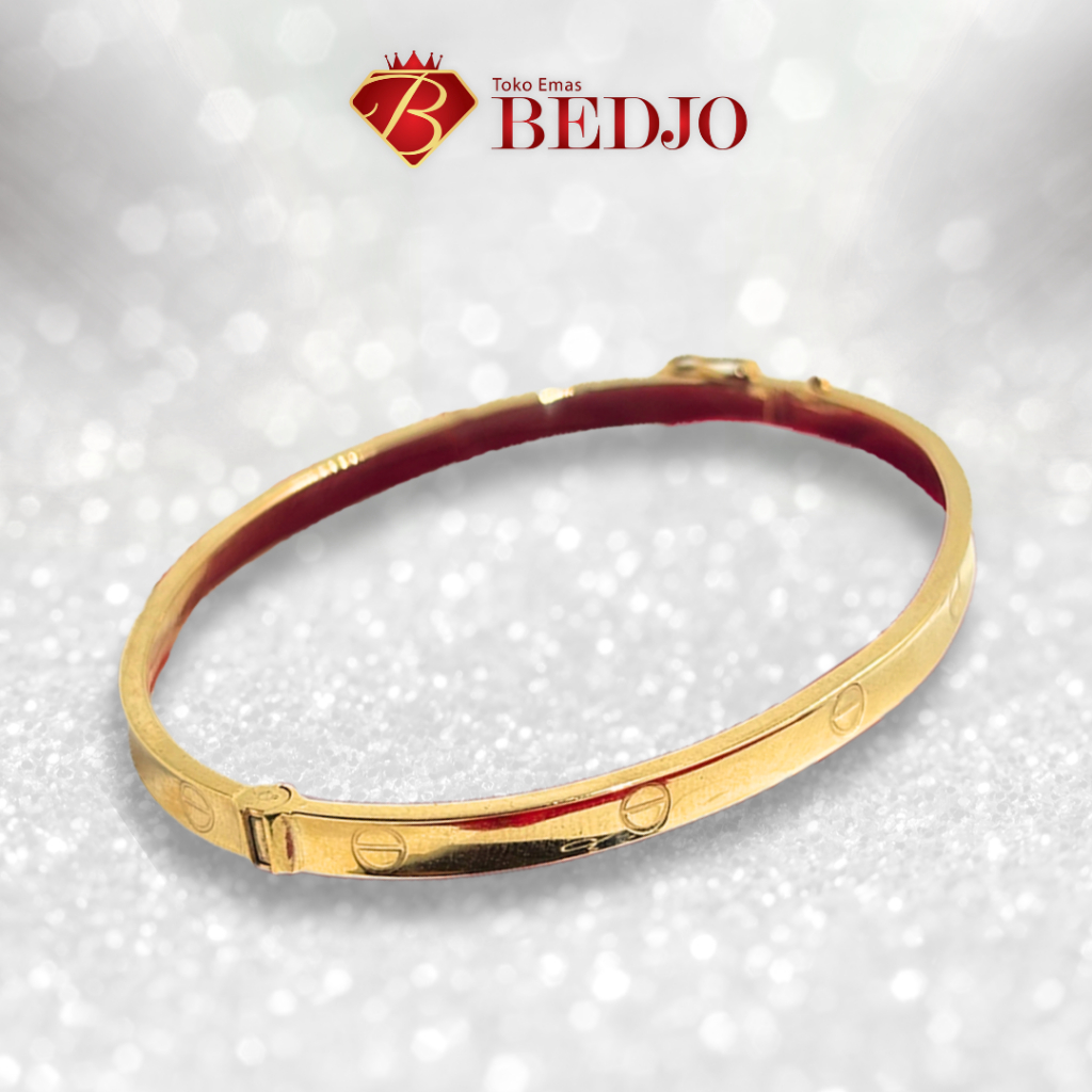 Gelang Emas Bangle Motif Mines | Perhiasan Emas Gelang Tangan | Gold Jewelry Bangle Simple