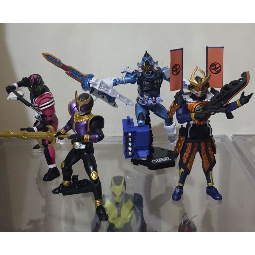 Shodo Kamenrider Decade+Kuuga Rising titan+Fourze cosmic states+Gaim zangetsu