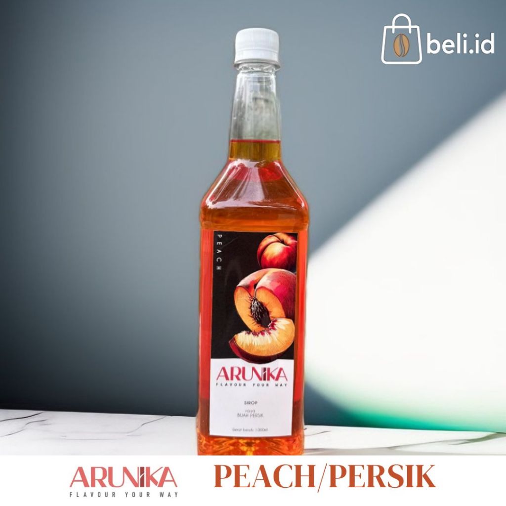 

Sirup Arunika Premium Peach/Buah Persik Botol 1 Liter Untuk Es Kopi Americano Mocktail Cocktail
