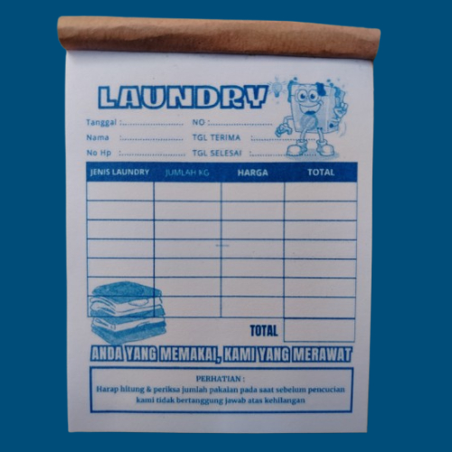 

NOTA LAUNDRY MOTIF POLOS 2 ply / 2 rangkap warna warni