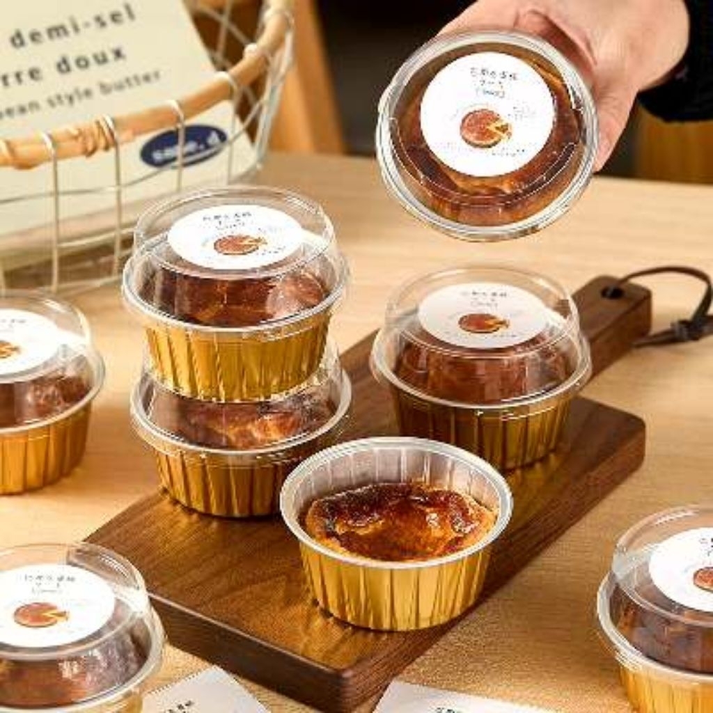 Satuan- Cetakan box puding anti panas/ Mini Box Cup Mini Puding/Aluminium Foil Cup Puding anti panas